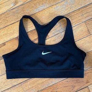 Nike girl's Black Sports Bra with White Logo